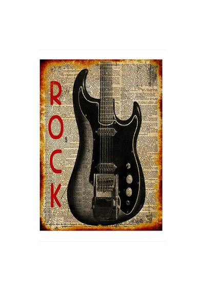 Bedeko Elektro Gitar Mdf Poster 25 Cm X 35 Cm