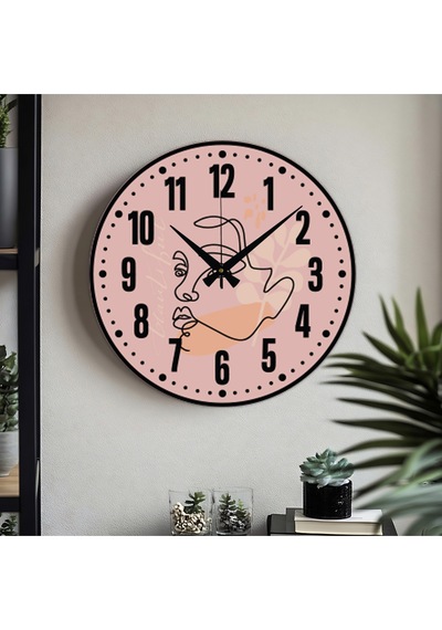 Dekoratif Türkçe Rakamlı Uv Baskılı Duvar Saati Sessiz Akar Mekanizma 40cm Metal Akrep Yelkovan Mor