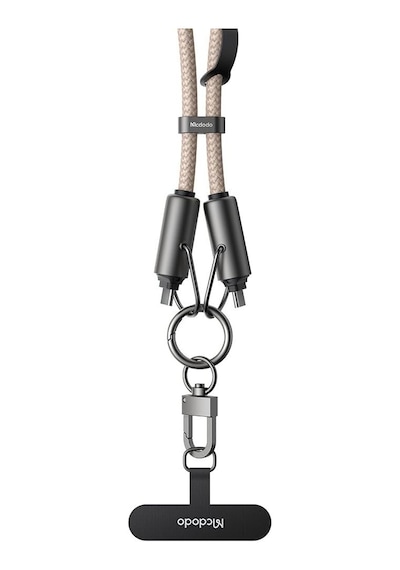 Ca-6831 Çok Işlevli Çapraz Boyun Askili Kablosu 1.2 M 60 W Type-c To Type-c Haki