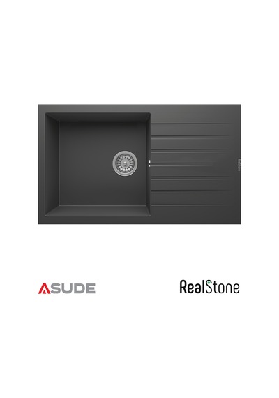 Realstone P014 Laodikya Damlalıklı Granit Evye 860 500mm Antrasit