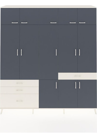Hyperion Dolap 8 Raflı 4 Çekmeceli 3 Askılı 220x44x243 Aytaşı-antrasit/aytaşı Çok Renkli Hyperion Dolap 8 Raflı 4 Çekmeceli 3 Askılı 220x44x243 Aytaşı-antrasit/aytaşı Çok Renkli