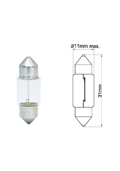 Trifa 1254 ,11x31mm 24v/10w Sofit Lamba