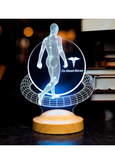 Fizik Doktoru, Fizyoterapist, Ortopedi Doktoru Hediyesi 3D Led Lamba