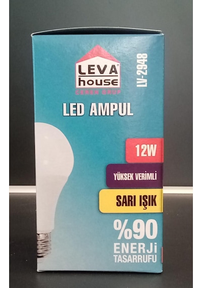 Leva E27 Duy Led Ampul 12 W 1320 Lm Sarı Işık