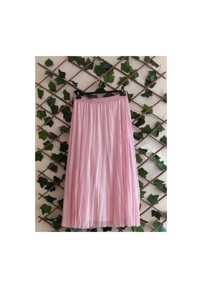 Çınar Boutique Şifon Crunch Etek-pembe - 42 Pembe Pembe
