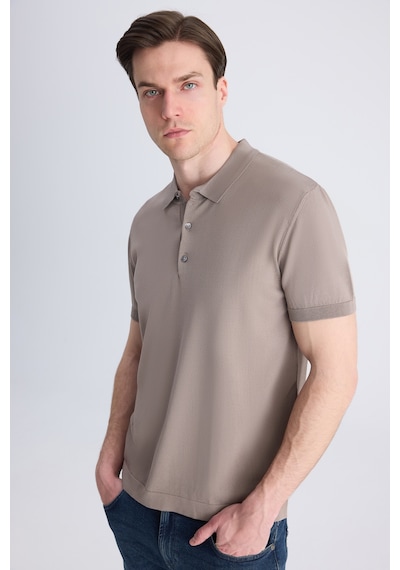 D's Damat Ds Damat Slim Fit Vizon Düz Örgü Yazlık Rayon Triko T-shirt 4hf069421001m V01