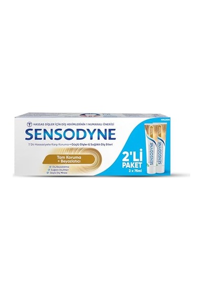Sensodyne Tam Koruma & Beyazlatıcı Diş Macunu 75 Ml 1+1