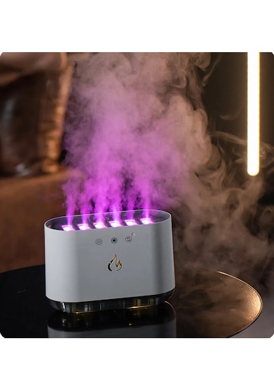 900 Ml Ultrasonik Hava Nemlendirici Buhar Makinesi Ve Aroma Difüzörü 6 Spray Rgb Modlu Sese Duyarlı