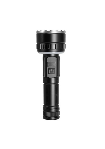 Güçlü Led El Feneri Tam Set - Tripod + Sert Taşıma Çantası + Şarj Kablosu Ve Bilek Askılı & Powerbank Özellikli 10 Mod Gri