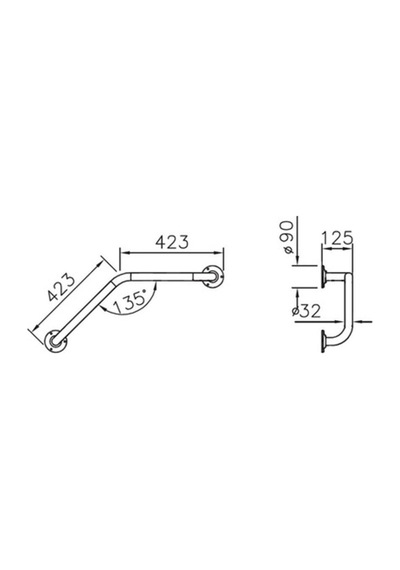 VitrA 320-1020 Engelli Tutunma Barı.135 Derece