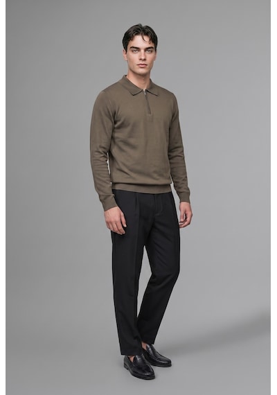 Defacto Standart Fit Yarım Fermuarlı Polo Yaka Triko Basic Kazak H7595ax26aukh82 Haki-kh82