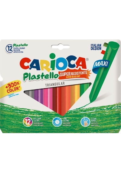 Carioca Plastello Jumbo Üçgen Yıkanabilir Pastel Boya 12'lİ