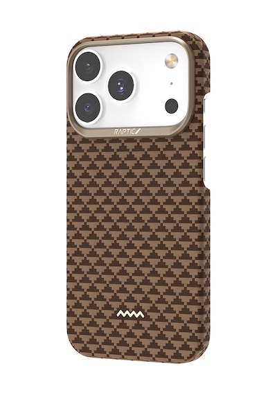 Apple Uyumlu iPhone 17 Pro Max Kılıf M-safe Şarjlı Raptic Aramid Skin Origin Serisi Kapak Kahverengi