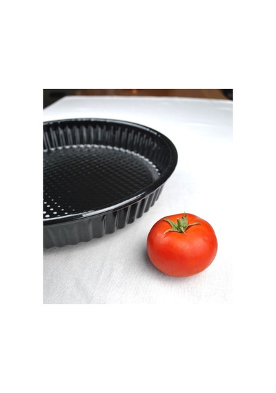 1 Adet Emaye Yuvarlak Fırın Tepsisi 29 Cm Tart Kalıbı Kek Tepsi Fırın Kabı 29x5 Cm Siyah