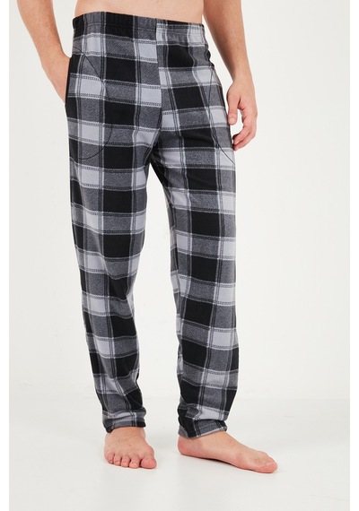 Buratti Lastikli Bel Düz Paça Yumuşak Dokulu Polar Pijama Altı Erkek Pijama Altı 6098001 Gri