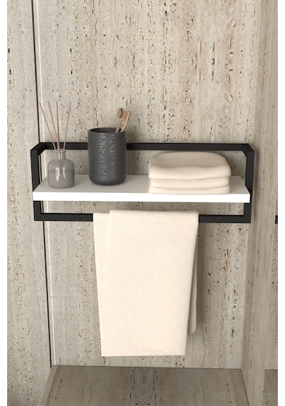Aju Havluluk Banyo Rafı Sabunluk Şal Askılığı Havlu Askısı Banyo Mutfak Düzenleyici Çok Amaçlı Beyaz