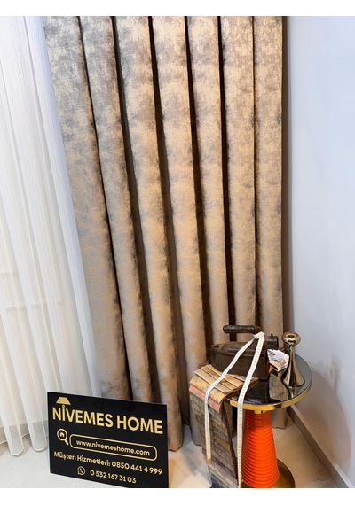 Nivemeshome İstanbul V-5304 1/3 Sık Pileli Fon Perde Apm Vizon