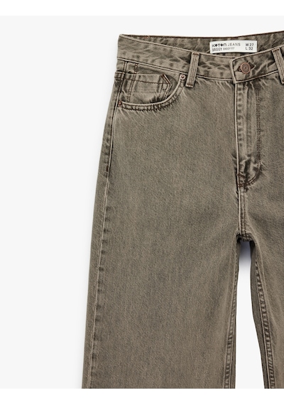 Koton Rahat Kalıp Yıkamalı Düğmeli Cepli Baggy Denim Pantolon - Baggy Jeans Kahverengi 6wal40248md Kahve Koton Rahat Kalıp Yıkamalı Düğmeli Cepli Baggy Denim Pantolon - Baggy Jeans Kahverengi 6wal40248md Kahve
