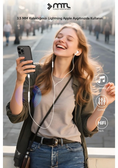 Lightning To 3.5mm Kulaklık Jack Adaptör İphone Ve İpad Uyumlu Ses Dönüştürücü Aux Çevirici