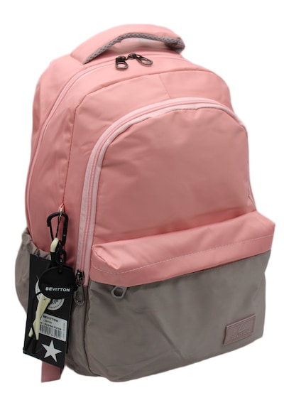 2200 Hafif Kullanışlı Okul Sırt Çantası Unisex Okul Çantası Vizon - 124-Pembe