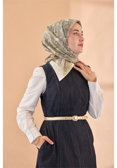 Silk Home Yaz Esintisi Eşarp 150002-23 Butter Yellow, Gri, Sarı,gümüş