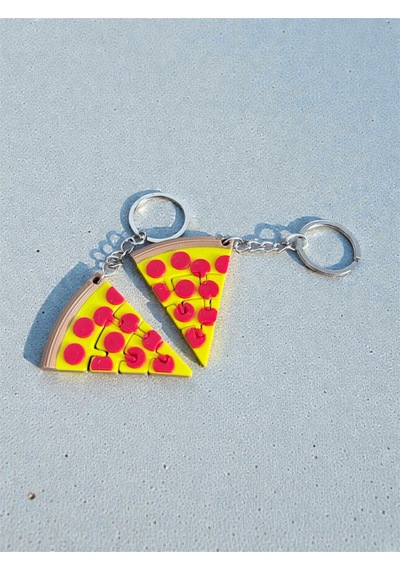 Hareketli Dilimli Pizza Anahtarlık - En Sevdiğiniz Lezzetin Eğlenceli Hali