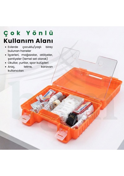 Ultra İlk Yardım Çantası Acil Müdahale Kiti Temel Malzemeler Sert Kasa Duvara Monte Aparatlı