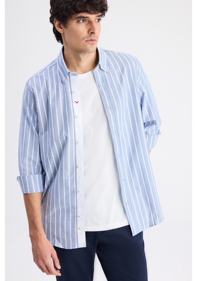 D'S Damat Ds Damat Comfort Lacivert Çizgili Gömlek 6hc02hd10304m Çok Renkli