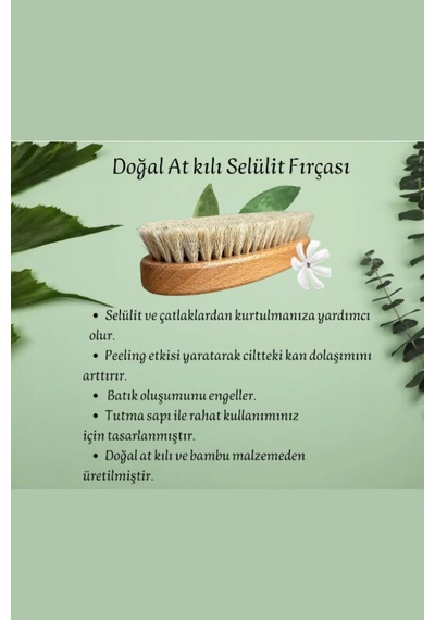 Doğal At Kılı Selülit Fırçası - Ölü Deri Temizleyici Ve Peeling Etkili Fırça