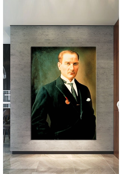 Mustafa Kemal Atatürk Portre Kanvas Tablo  (8 Farklı Ölçü) 50 x 35