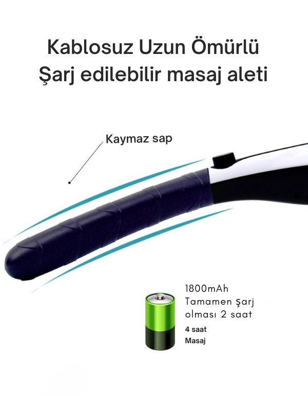 Robx S426 Titreşimli 5 Başlıklı Mini Şarjlı Vücut Masaj Aleti Beyaz - Siyah