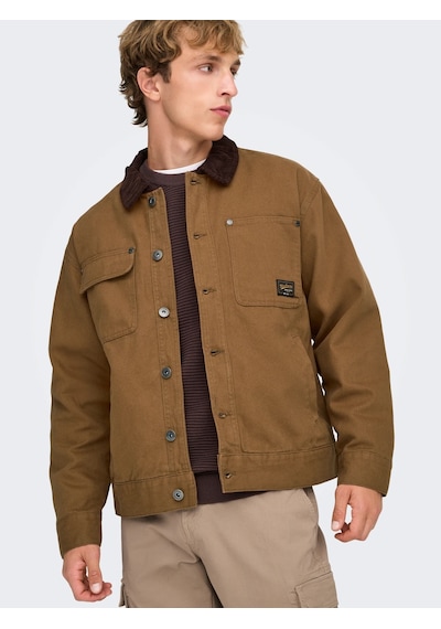 Only & Sons Onstımber Cotton Jacket Otw Erkek Kahverengi Mont - 22035717 Kahverengi