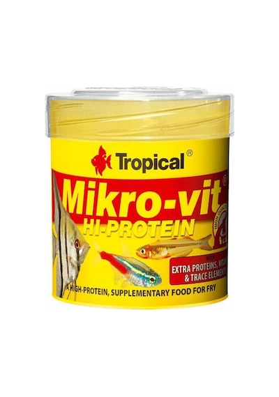 Tropical Mikro-Vit Hı-Protein Yavru Balıklar İçin Yüksek Proteinli