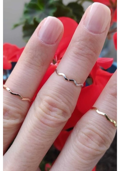 6'lı Set Rose, Gold Ve Gümüş Renk Eklem Yüzüğü Rose Gold
