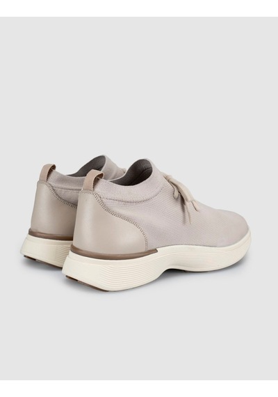 Cabani Bej Triko & Hakiki Dana Deri Erkek Sneaker