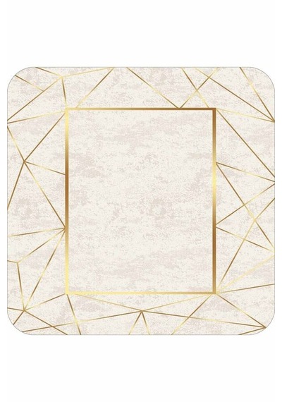 Gold Çerçeveli Desen Banyo Halısı Klozet Paspas Seti Bs341n11