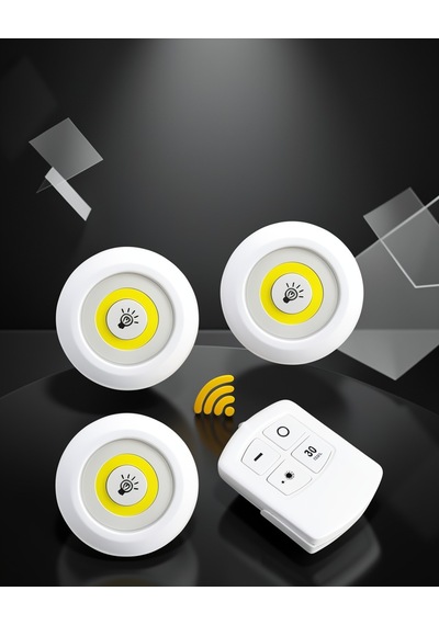 Led Lamba 3'lü Uzaktan Kumandalı Pilli Yapışkanlı Diğer