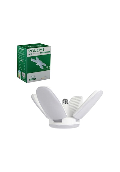 Pervane Led Ampül 4 Kanatlı 220v 60w 6000 Lümen Beyaz E27 Volemı