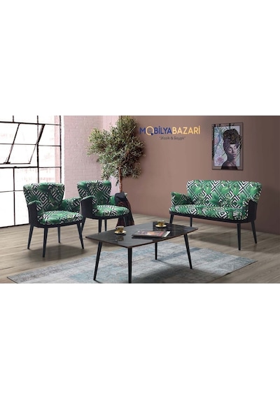 Mobilyabazari Elfida Çay Seti (Salon, Balkon, Ofis) 2+1+1
