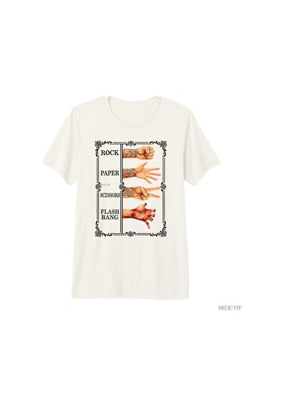 Tarzsokak Taş Kağıt Makas Flashbang Gamer Meme T-shirt Erkekler Kadınlar Için % 100% Pamuk T Shirt Kısa Bej