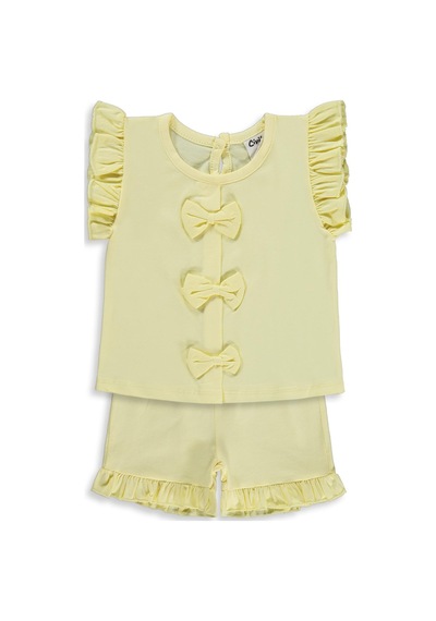 Civil Baby Mobil Fiyonklu Şortlu 6-18 Ay Takım - Sarı