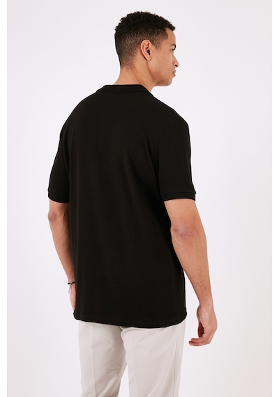 Buratti Pamuklu Regular Fit Fermuarlı Erkek Polo Yaka T Shirt 5902738 Siyah