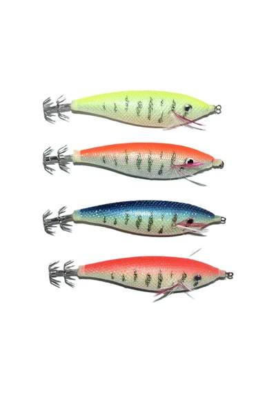 4'lü Set Sasa Simli Kumaş Fosforlu Kalamar Zokası 9 Cm 18 Gr