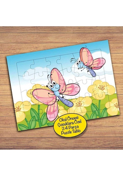 Çiçekler Ve Yusufçuklar Çocuklara Özel Puzzle Yapboz Tablo-18776