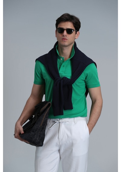 Lufian Erkek Polo Yaka T Shirt 111040164 Açık Yeşil
