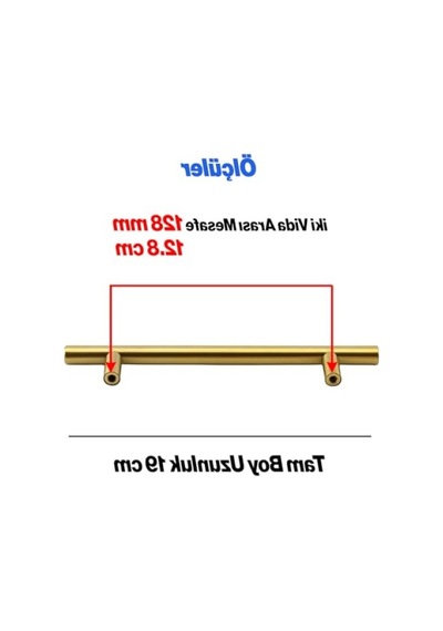 10 Adet Altın Renk Metal Mutfak Çekmece Dolap Kulpları 128 Mm 155 x 230 MM (Büyük Boy)