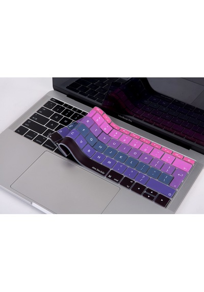 Apple Uyumlu MacBook Klavye Koruyucu Uk İngilizce Ombre Silikon İnce Yıkanabilir Koruma A1534 A1708 Siyah Gri