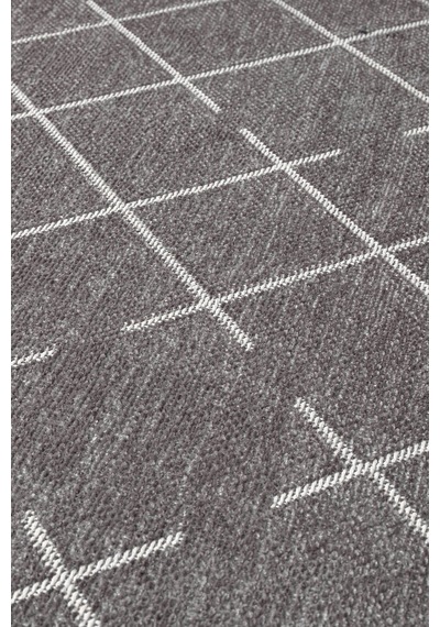 Malta Mlt01z Antrasit Dekoratif Şönil Kilim Geometrik Desen Yıkanabilir Yumuşak Kaymaz Taban Halı