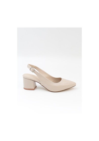 Nesilshoes Nesil Shoes Tam 725 Ten Rugan Kalın Topuklu Kadın Sandalet
