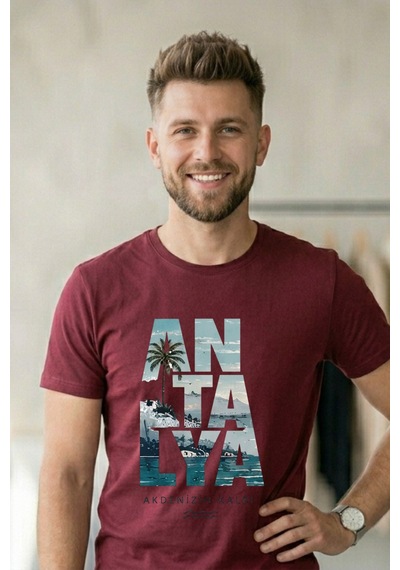 Baranışık Antalya Akdenizin Kalbi Baskılı %100 Pamuk Unisex Tişört Akdeniz Manzaralı Tasarım Bordo Baranışık Antalya Akdenizin Kalbi Baskılı %100 Pamuk Unisex Tişört Akdeniz Manzaralı Tasarım Bordo